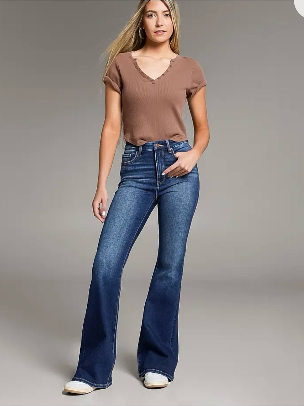 BKE Women’s Parker Flare Stretch High Rise Flare Jeans 30x32